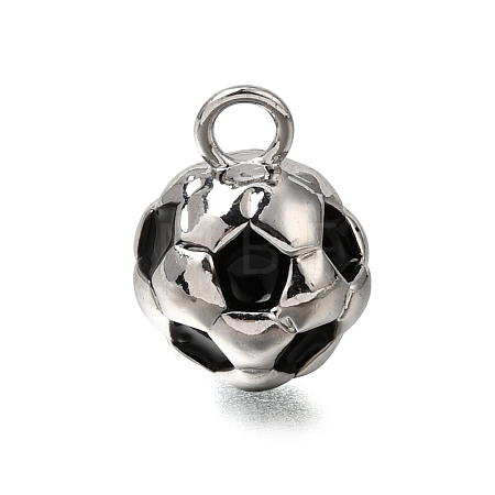 Brass Black Enamel Pendants KK-Z163-02P-B-1