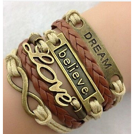 Suede & Imitation Leather Cord Knitted Multi-strand Bracelets WGD6FE3-29-1