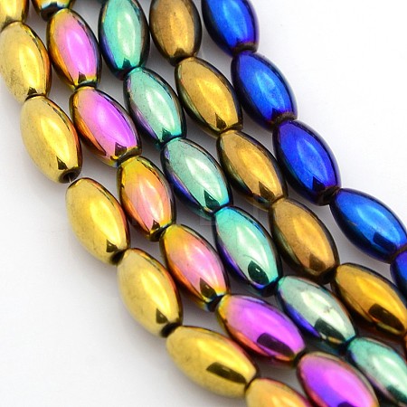 Electroplate Magnetic Synthetic Hematite Beads Strands G-O008-21-1