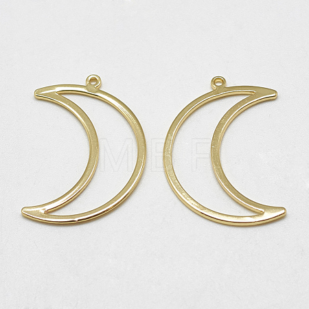 Brass Open Back Bezel Pendants KK-N200-018-1