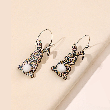Easter Wood Dangle Earrings FS-WG30599-09-1