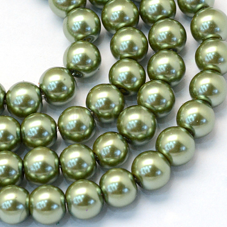 Baking Paint Glass Pearl Bead Strands X-HY-Q003-3mm-49-1