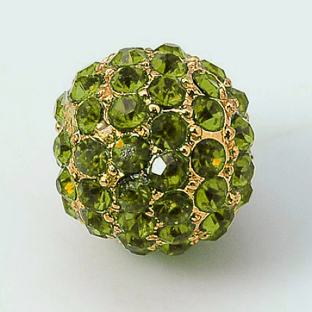 Alloy Rhinestone Beads RB-A034-10mm-A09G-1