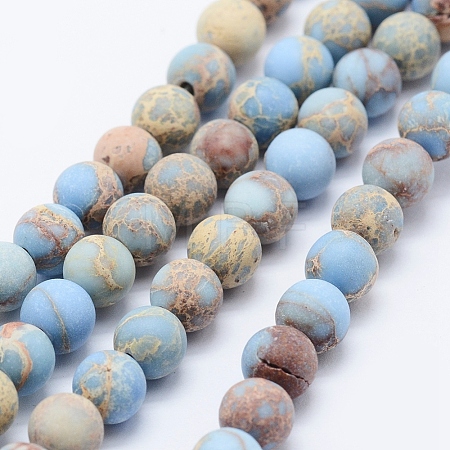 Natural Imperial Jasper Beads Strands G-K232-8mm-01A-1