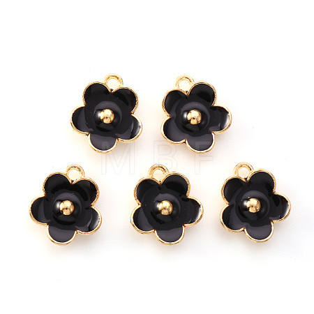 Light Gold Plated Alloy Enamel Pendants ENAM-R136-16E-1