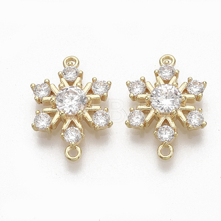 Brass Micro Pave Clear Cubic Zirconia Links ZIRC-Q021-059G-NF-1