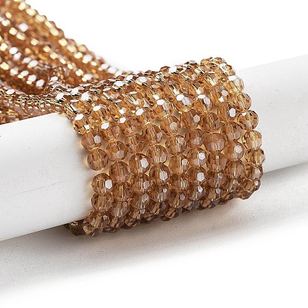 Electroplate Transparent Glass Beads Strands EGLA-A035-T4mm-A17-1
