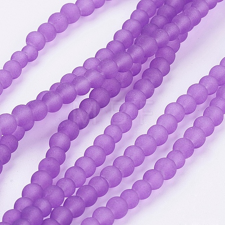 Baking Paint Transparent Glass Bead Strands X-GLAA-S031-4mm-32-1