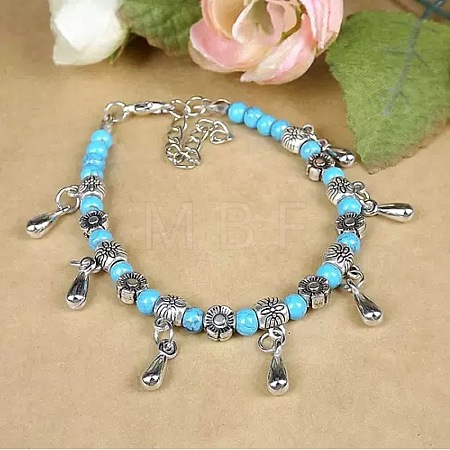Bohemian Teardrop Alloy Charm Bracelets WG9243-2-1