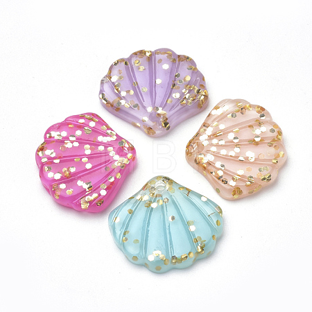 Resin Paillette Pendants CRES-S303-50-1