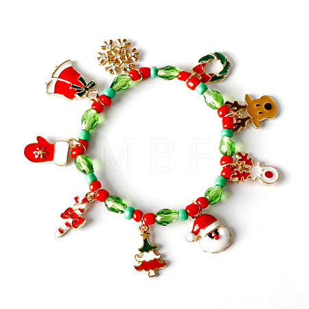 Christmas Alloy Enamel Charm Bracelets FS-WGFB03E-03-1