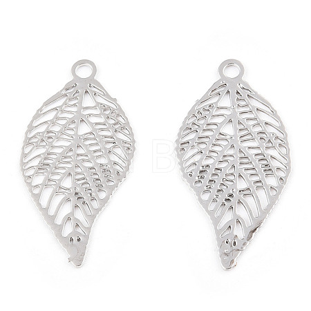 Rack Plating Brass Filigree Pendants KKC-T001-43P-1