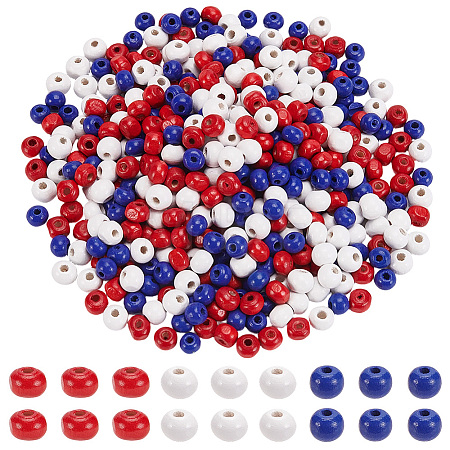 600Pcs 3 Colors Natural Wood Beads WOOD-SC0002-44B-1