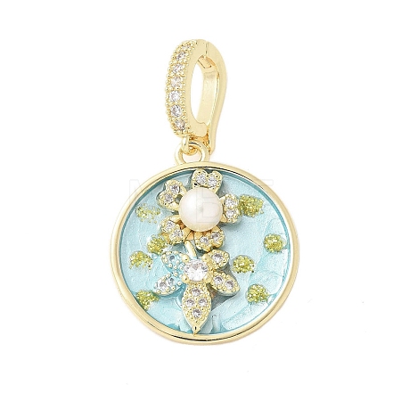 Brass Enamel Pendants KK-F886-03G-01-1