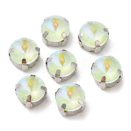 Mocha Fluorescent(MI) Flat Round Sew on Rhinestone GGLA-M006-02B-P02-1