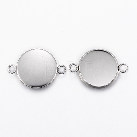 Non-Tarnish 304 Stainless Steel Cabochon Connector Settings X-STAS-E146-19P-16mm-1
