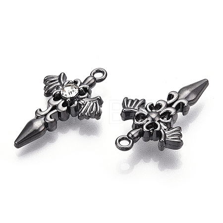 Alloy with Rhinestone Pendants X-PALLOY-N176-12B-NR-1