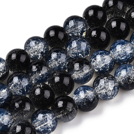 Transparent Crackle Baking Paint Glass Beads Strands DGLA-T003-01B-01-1