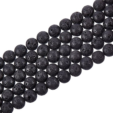 Synthetic Lava Rock Beads Strands X-G-S277-8mm-01-1