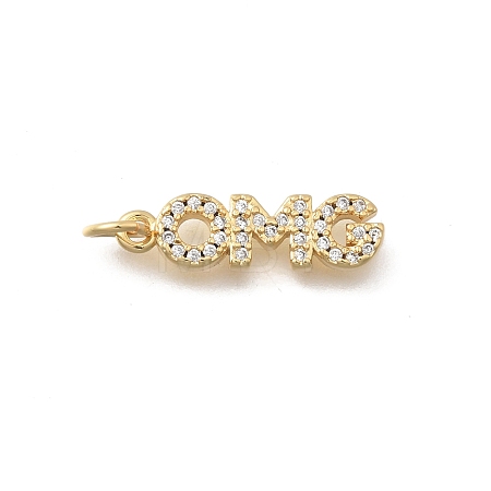 Brass Micro Pave Cubic Zirconia Pendants KK-D431-077G-1