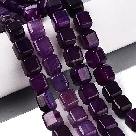 Natural Purple Agate Beads Strands G-Q608-10D-1