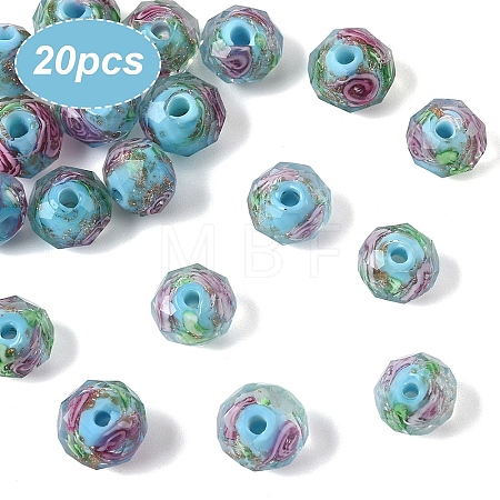 20Pcs Handmade Gold Sand Lampwork Beads LAMP-YW0001-79E-1