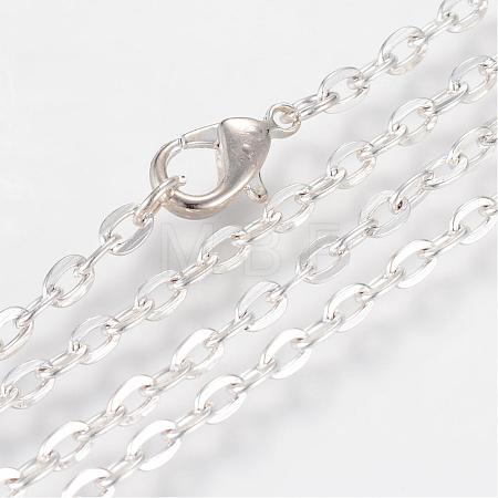 Iron Cable Chains Necklace Making MAK-R013-45cm-S-1