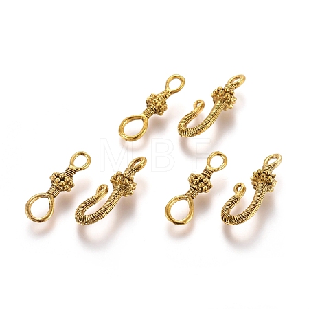 Tibetan Style Alloy S-Hook Clasps TIBE-L003-031AG-1