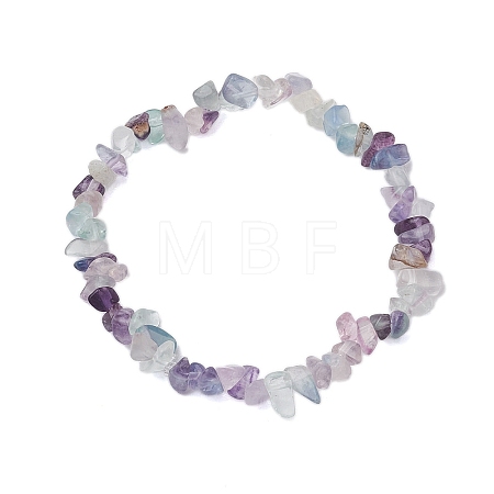 Natural Fluorite Beads Kids Bracelets BJEW-JB10611-06-1