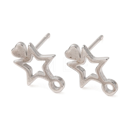 304 Stainless Steel Stud Earring Findings SA-CBA4E98-01F-P-1