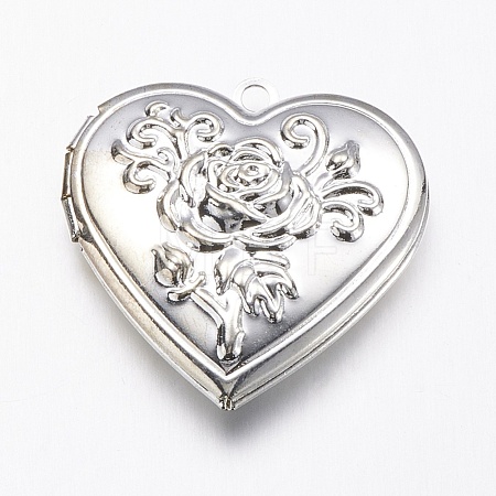 Brass Locket Pendants X-KK-N0116-009S-1
