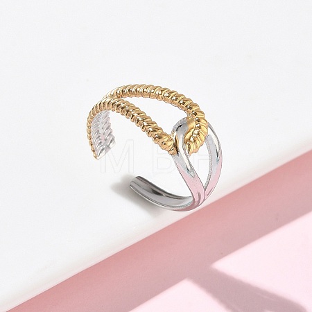 304 Stainless Steel Cuff Open Rings RJEW-Z121-02GP-09-1