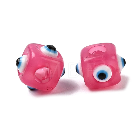 Resin Evil Eye European Beads RESI-A021-11-1