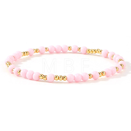 Plastic & Brass Beaded Stretch Bracelet for Women JP1152-8-1