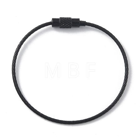 Baking Paint Stainless Steel Cable Wire Keychain AJEW-WH0413-15F-1