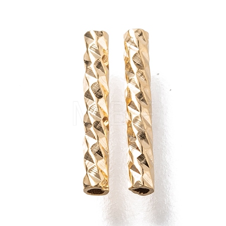 Corrugated Brass Tube Beads KK-H759-28A-G-1