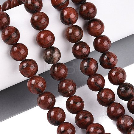 Natural Red Sesame Jasper Beads Strands G-Q601-13A-03-1
