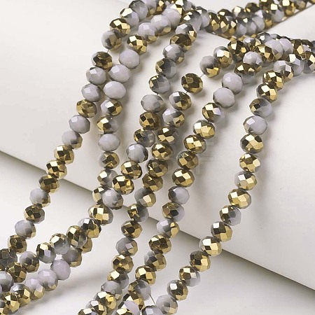 Electroplate Opaque Glass Beads Strands EGLA-A034-P4mm-O15-1