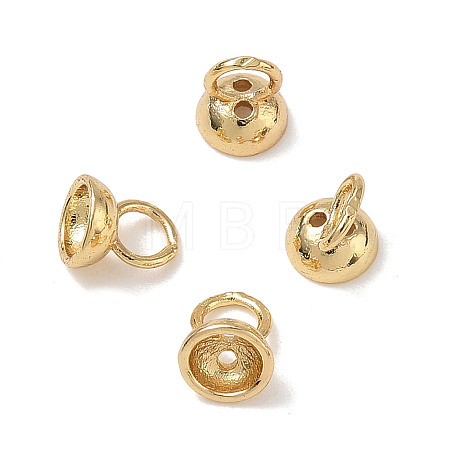 Brass Bead Cap Pendant Bails KK-CBA50B0-23G-1