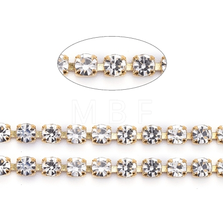 304 Stainless Steel Rhinestone Strass Chains STAS-T055-12G-A-1