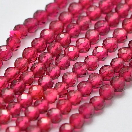 Glass Imitation Red Corundum Beads Strands X-G-K207-01E-01-1
