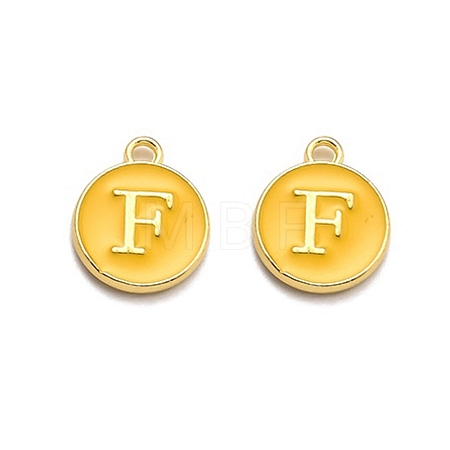 Golden Plated Alloy Enamel Charms ENAM-Q437-13F-1