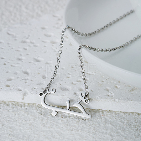 304 Stainless Steel Arabic Pendant Necklaces WGC6A2A-02-1