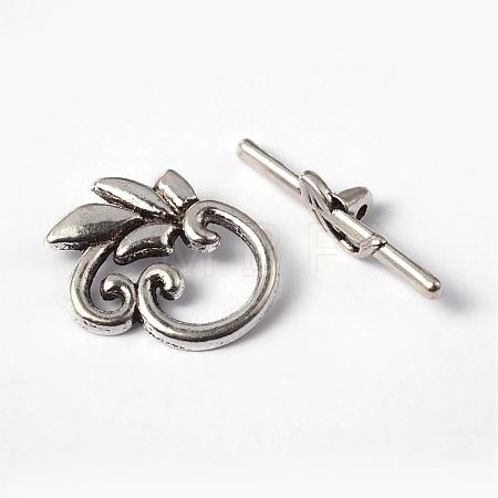 Leaf Tibetan Style Alloy Toggle Clasps LF0676Y-1