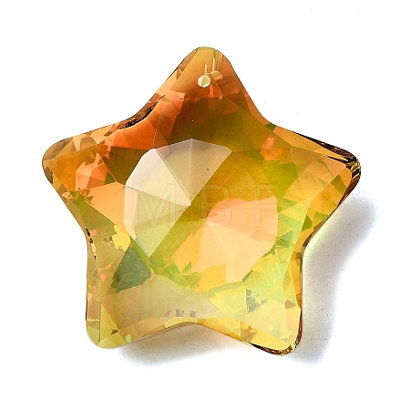 Electroplated Glass Pendants X-GLAA-G122-05B-1