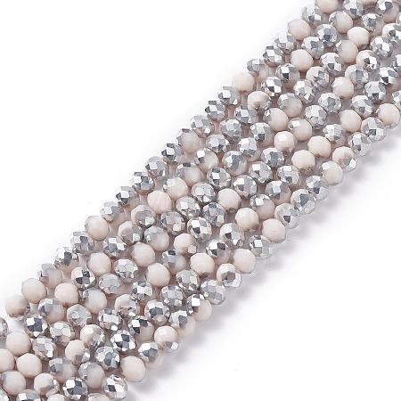 Electroplate Opaque Glass Beads Strands EGLA-A034-P4mm-M08-1