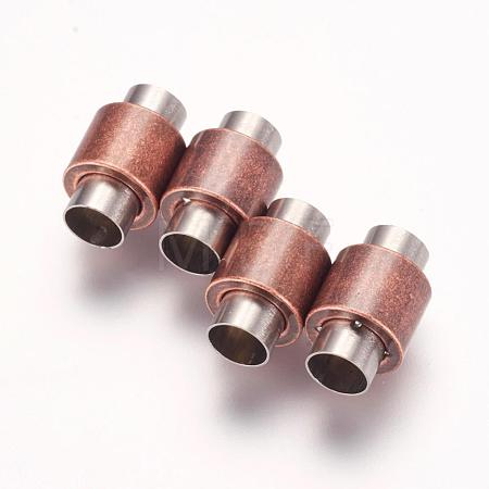 304 Stainless Steel Magnetic Clasps with Glue-in Ends STAS-F124-03R-1