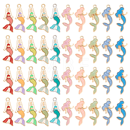 80Pcs 10 Styles Alloy Enamel Pendants ENAM-GA0001-09-1