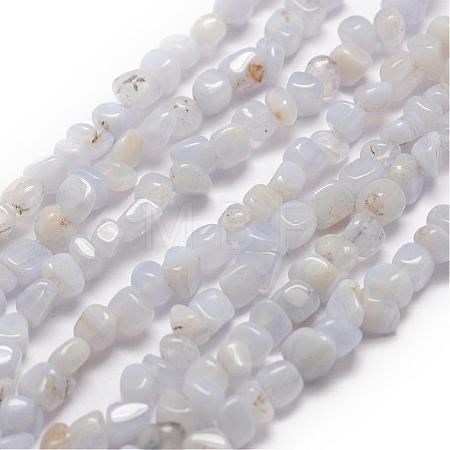 Natural Blue Lace Agate Beads Strands G-F465-03-1