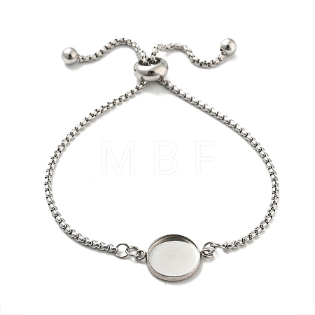 Non-Tarnish 304 Stainless Steel Round Cabochon Setting Bracelets DIY-Z026-01B-1